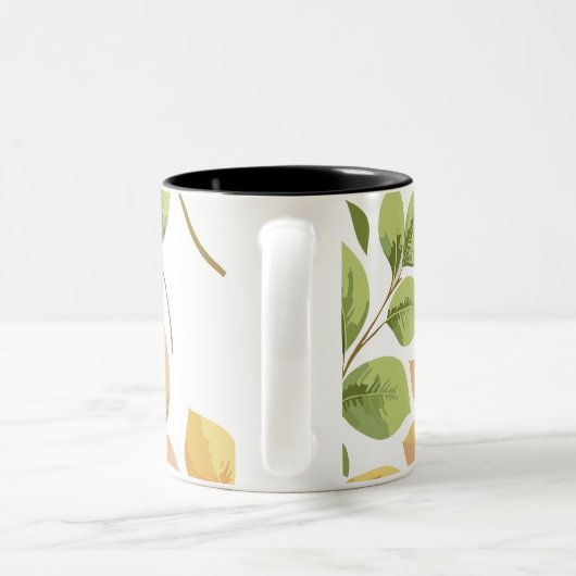 Caneca folhas tweekleurige koffiemok (Handvat)