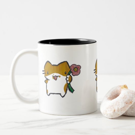 Caneca Gatinho Tweekleurige Koffiemok (Met donut)