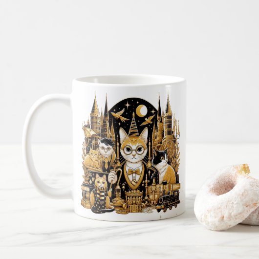 Caneca Gatos Hogwarts Koffiemok (Met donut)