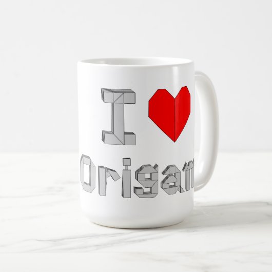 Caneca "I Love Origami" Koffiemok (Voorkant rechts)