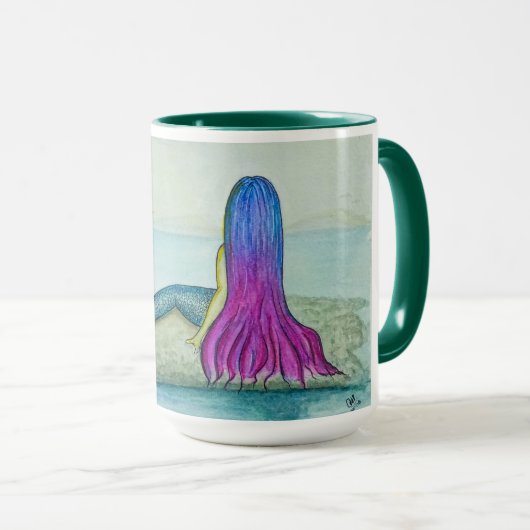 Caneca ilustração sereia pintada à mão mok (Voorkant rechts)
