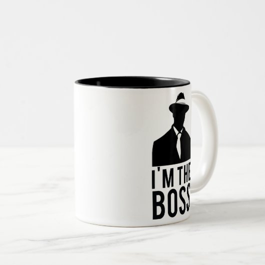 Caneca I'm the Boss Tweekleurige Koffiemok (Voorkant rechts)