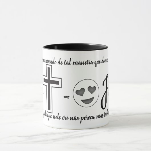 Caneca Jesus + Versículo João 3:16 Mok (Midden)