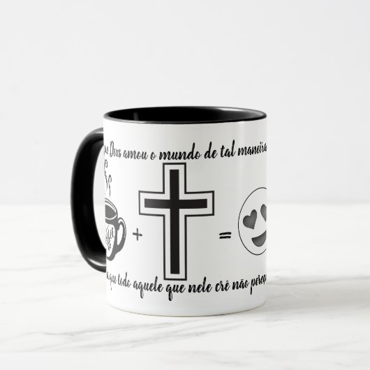 Caneca Jesus + Versículo João 3:16 Mok (Voorkant links)