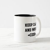 Caneca Keep Calm Tweekleurige Koffiemok (Voorkant rechts)