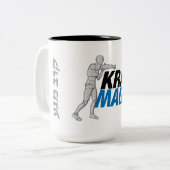 Caneca Krav Maga Self Defense Tweekleurige Koffiemok (Voorkant links)