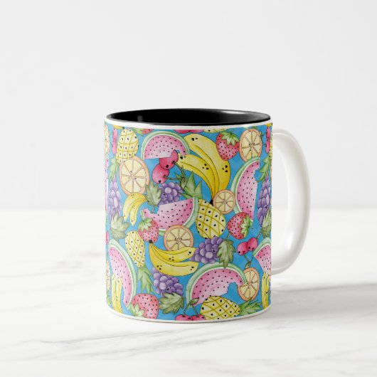 Caneca Linha Frutas Fun Tweekleurige Koffiemok (Voorkant rechts)