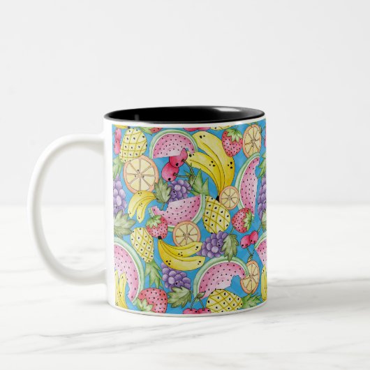 Caneca Linha Frutas Fun Tweekleurige Koffiemok (Links)