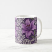 Caneca lírios e renda design koffiemok (Voorkant rechts)