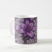 Caneca lírios e renda design koffiemok (Voorkant links)