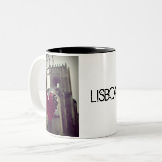 Caneca Lisboa Tweekleurige Koffiemok (Voorkant links)
