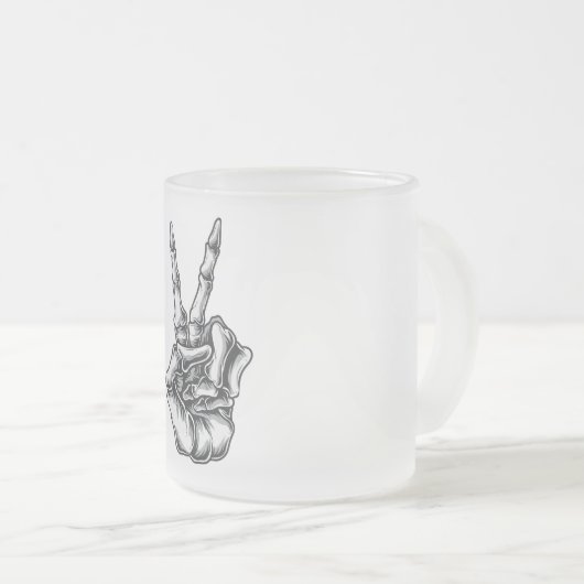 Caneca Mão Caveira Paz e Amor Matglas Koffiemok (Voorkant rechts)