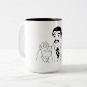 Caneca Memes Tweekleurige Koffiemok (Voorkant links)