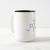 Caneca molécula da cafeína. tweekleurige koffiemok (Voorkant links)