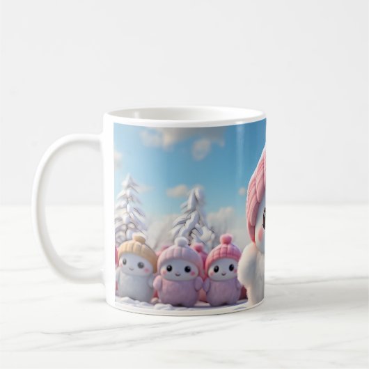 Caneca (Mug) Bonequinhos de Neve Fofos Koffiemok (Links)