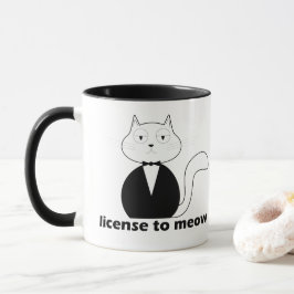 Caneca Mug - Cat. License to Meow Mok