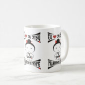 Caneca Mulheres no Tatame - Eu amo Jiu Jitsu Koffiemok (Voorkant rechts)