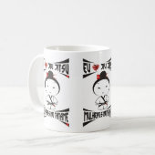 Caneca Mulheres no Tatame - Eu amo Jiu Jitsu Koffiemok (Voorkant links)
