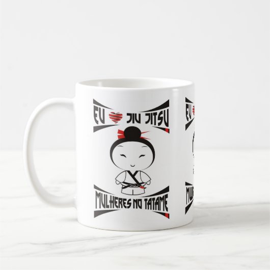 Caneca Mulheres no Tatame - Eu amo Jiu Jitsu Koffiemok (Links)