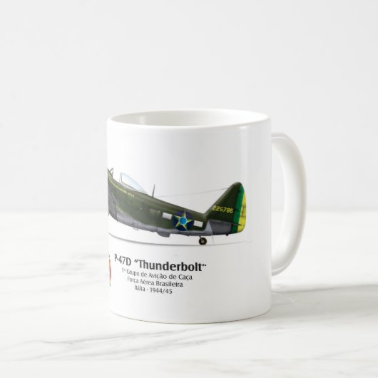 Caneca P-47D Thunderbolt - Senta a Pua - FAB Koffiemok (Voorkant rechts)