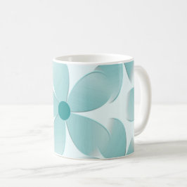 Caneca. Padrão floral verde. Koffiemok