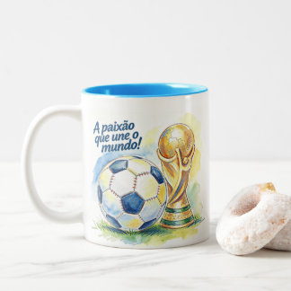 Caneca Paixão da Copa do Mundo Tweekleurige Koffiemok