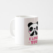 caneca panda coração desenho koffiemok (Voorkant links)