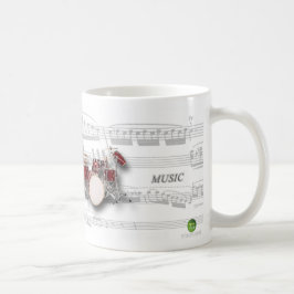 Caneca partitura e bateria koffiemok