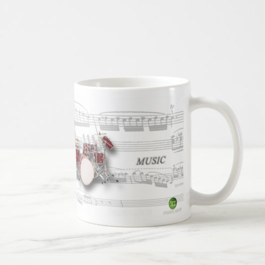 Caneca partitura e bateria koffiemok (Rechts)