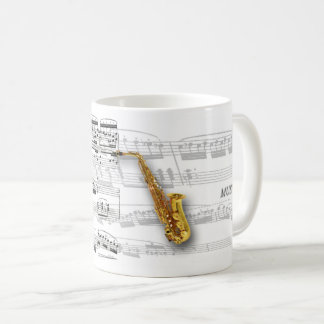 Caneca partitura e saxofone koffiemok