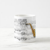 Caneca partitura e saxofone koffiemok (Center)