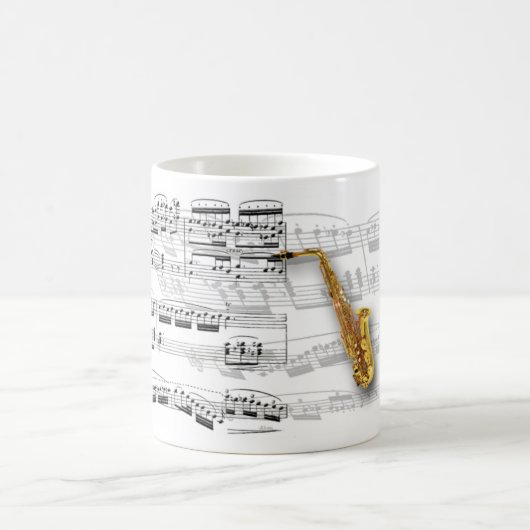 Caneca partitura e saxofone koffiemok (Center)