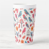 Caneca Pássaros e Flores DESING Latte Mok (Voorkant)