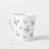 Caneca Pequena Branca Borboletas Latte Mok (Linkerhoek)