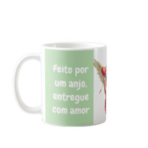 caneca personalizada anjo cupido com coração 