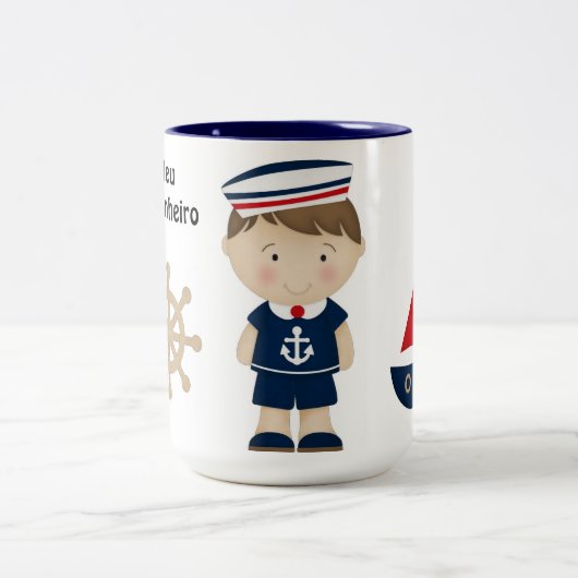 Caneca Personalizada Marinheiro Tweekleurige Koffiemok (Center)