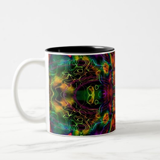 caneca psicodélica tweekleurige koffiemok (Links)