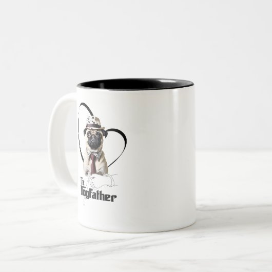 Caneca Pug - The Dogfather Tweekleurige Koffiemok (Voorkant links)