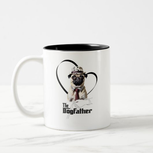 Caneca Pug - The Dogfather Tweekleurige Koffiemok (Links)