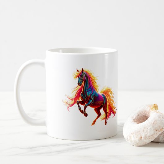 Caneca Rainbow Horse Koffiemok (Met donut)