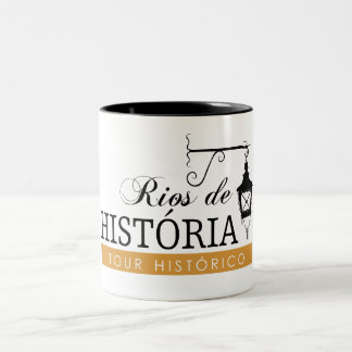Caneca Rios de História Tweekleurige Koffiemok