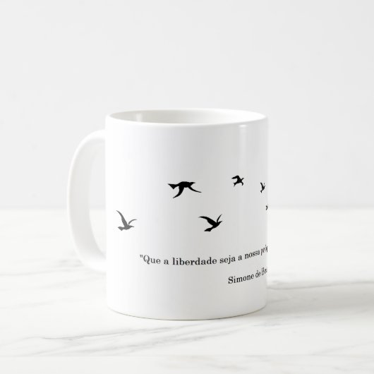 Caneca Simone de Beuavoir - Liberdade Koffiemok (Voorkant links)