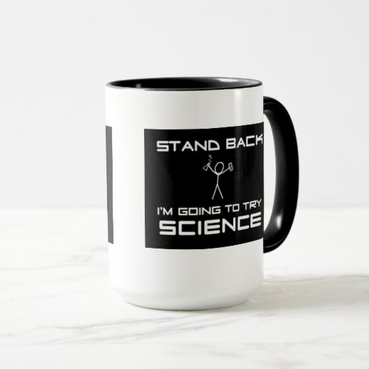 Caneca Stand Back ... try science Mok (Voorkant rechts)