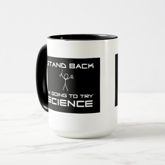 Caneca Stand Back ... try science Mok (Voorkant links)