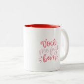Caneca "Você Me Faz Bem" Tweekleurige Koffiemok (Voorkant rechts)