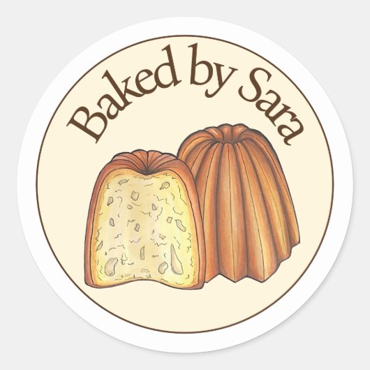 Canelé French Pastry Chef gebna van homemade Bakin Ronde Sticker (Voorkant)