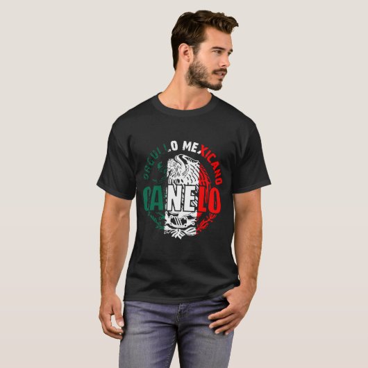 CANELO Mannen_s Mexicaanse vlag Alvarez Boxing T-shirt (Voorkant volledig)