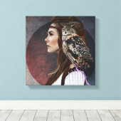 Caneva "Lady Owl" Canvas Afdruk (Insitu (Houten vloer))