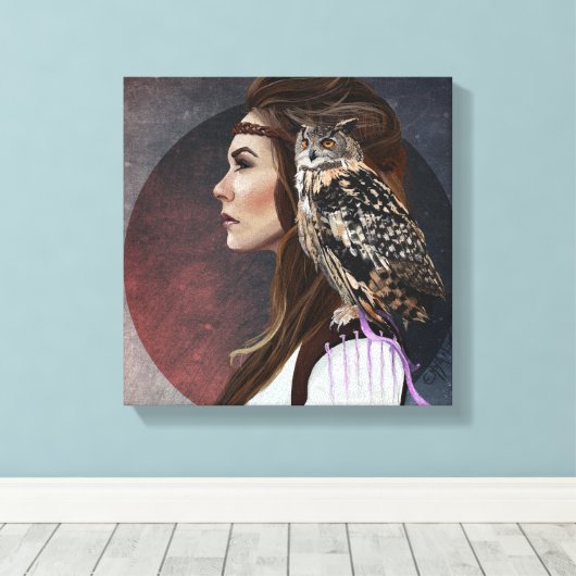 Caneva "Lady Owl" Canvas Afdruk (Insitu (Houten vloer))