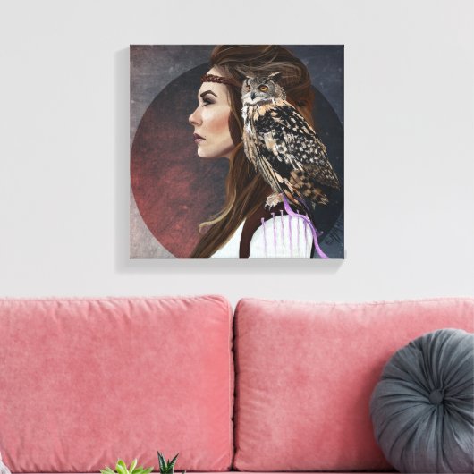 Caneva "Lady Owl" Canvas Afdruk (Insitu (Woonkamer))